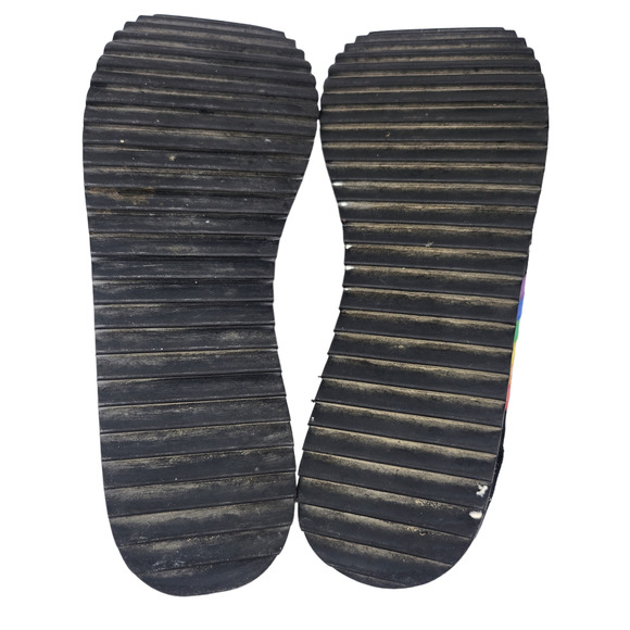 Charla Tedrick Dolls Kill Shoes 6 Black Rainbow Striped Platform Sneakers LGBTQ - Picture 12 of 12